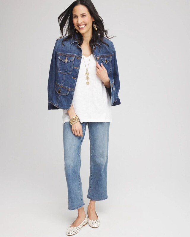 Cotton Slub V-Neck Tee - image 2